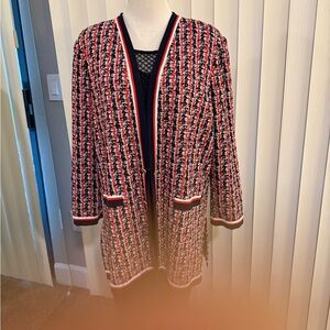 Misook Red and Black Textured Blazer